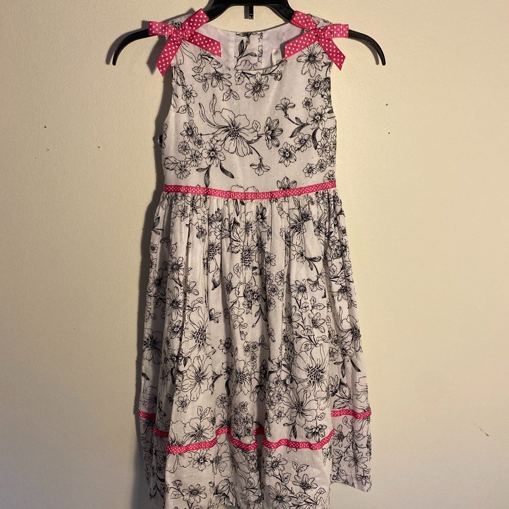 GIRLS black and white bow dress